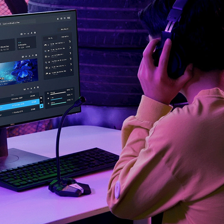 JK Omni-directional Pick-up Microphone Built-in Sound Card Flexible Gaming Mic