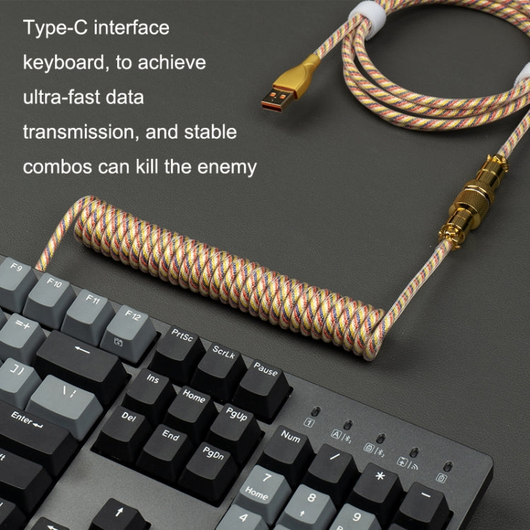 Mechanical Keyboard Spring Cable Gold-plated Aerial Plug