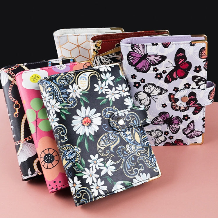 A6 PU Leather Color Printing Notebook Zipper Bag Loose-leaf Budget Binder