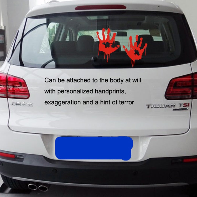 5 Sets Waterproof Sunscreen Reflective Car Sticker Blood Handprint Halloween Sticker