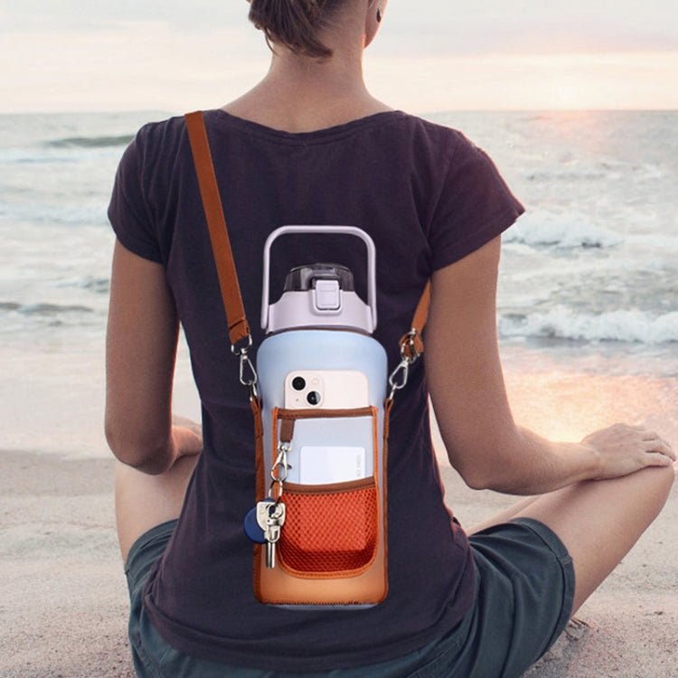 2L Gradient Color Water Bottle Cover Case Sleeve with Strap