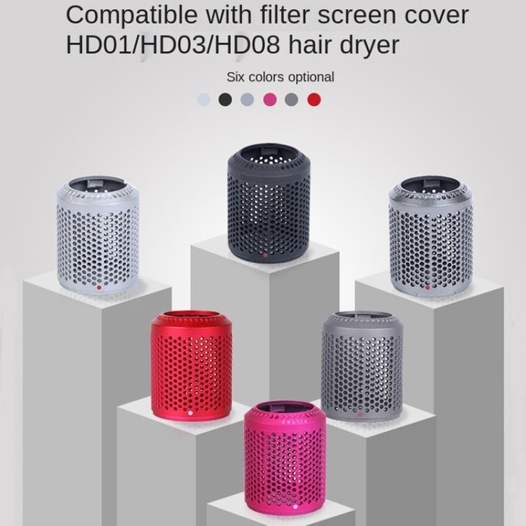 2 PCS Outer Cover Dust Filter for Dyson Hair Dryer HD01/HD03/HD08, Outer Filter Cover Gray, Outer Filter Cover Red, Outer Filter Cover Grey, Outer Filter Cover Silver, Outer Filter Cover Rose Red, Outer Filter Cover Black