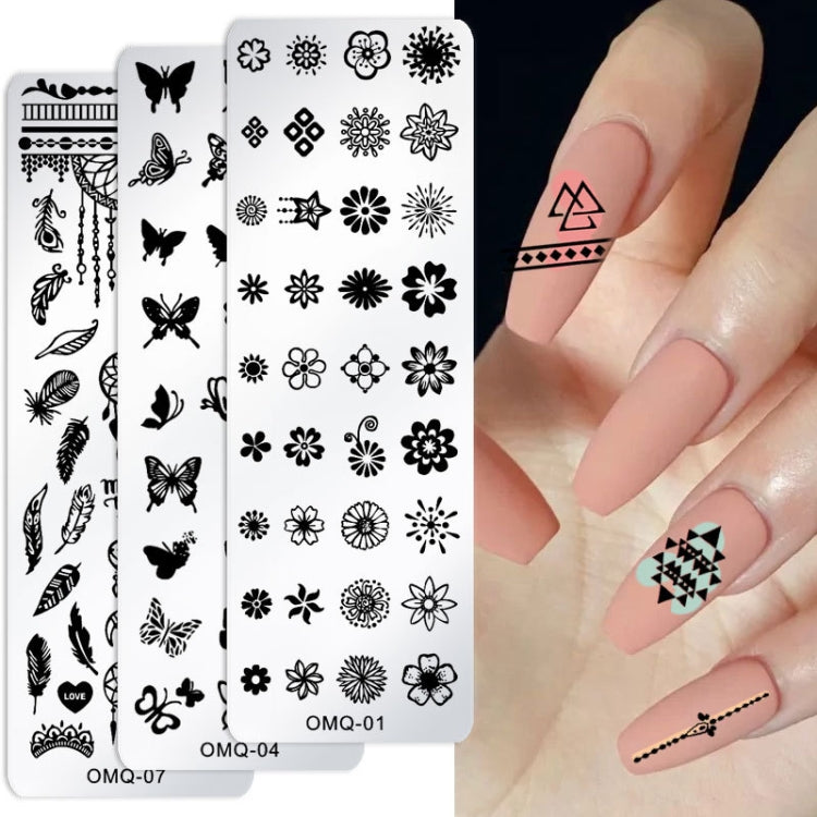 5 PCS Stainless Steel Nail Art Print Template Nail Art Tools