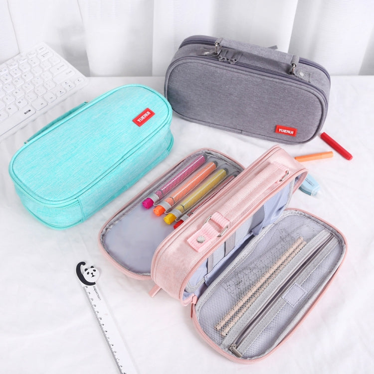 Large Capacity Multi-layer Portable Stationery Bag Canvas Pen Bag