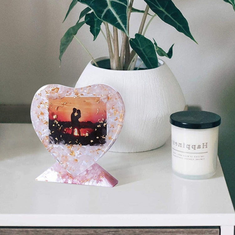 Heart-shaped Square Photo Frame Display DIY Silicone Mould, Spec: