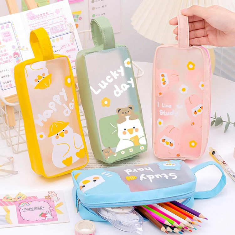 PVC Cute Cartoon Large Capacity Student Stationery Bag