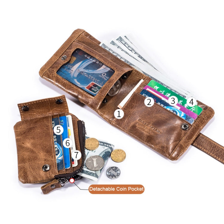 BUFF CAPTAIN 01 Multifunctional Detachable Vintage Leather Buckle Horizontal Wallet