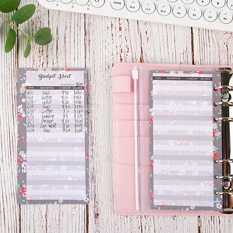 60 Sheets Cash Budget Card Loose-leaf Bookkeeping Replacement Core