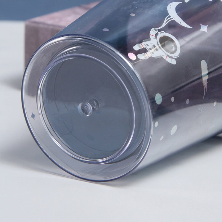 Double Star Plastic Cup Cartoon Water Cup With Straw