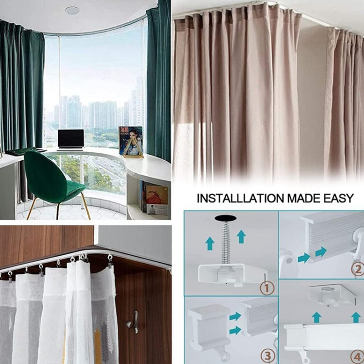 Model Steel Rail Bending Curtain Rail Flexible Guide Set, Size: