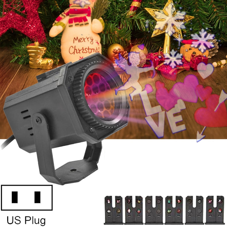 8W LED Christmas Colorful Rotating Laser Atmosphere Light Random Pattern Delivery, US Plug with 6 Cards, EU Plug with 6 Cards, UK Plug with 6 Cards, AU Plug with 6 Cards, US Plug with 4 Cards, EU Plug with 4 Cards, UK Plug with 4 Cards