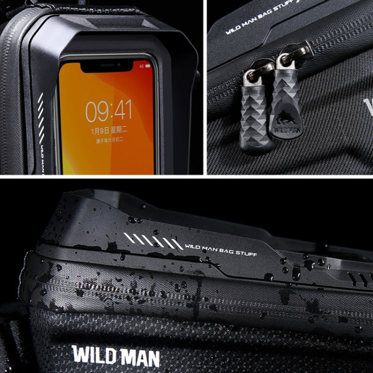 WILD MAN XT2 1L Bicycle EVA Hard Shell Waterproof Phone Touch Screen Beam Bag