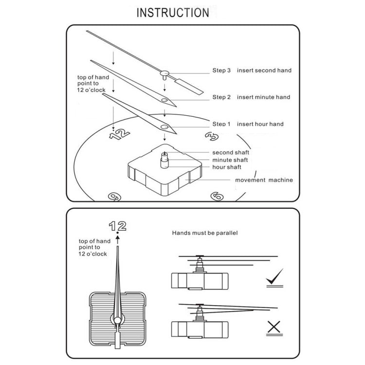 2 PCS HR1688 Quartz Clock Mechanism Movement