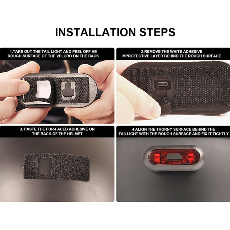 Motorbike Helmet Warning Light USB Rechargeable Waterproof Tail Light