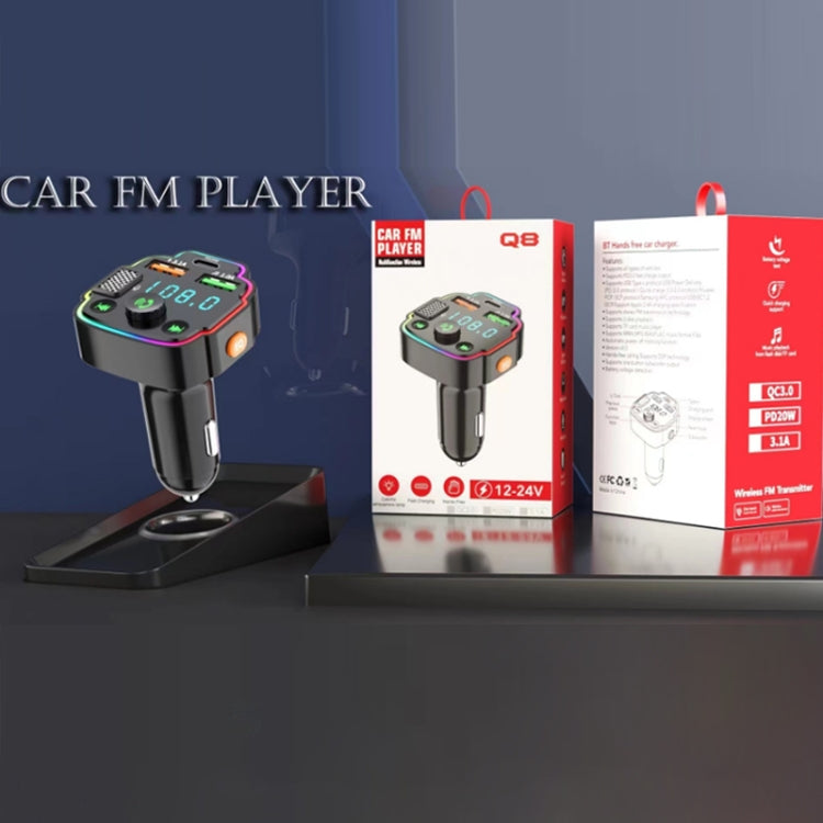 Car Bluetooth FM Transmitter PD Fast Charging Ambient Light