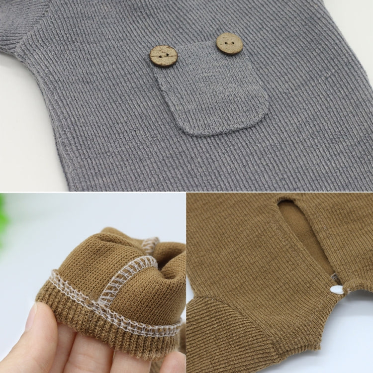 Newborn Photography Clothing Baby Knitted Jumpsuit + Hat + Mouse Doll Three-Piece Set