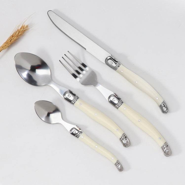 Stainless Steel Knife Fork Spoon Set Plastic Handle Western Tableware