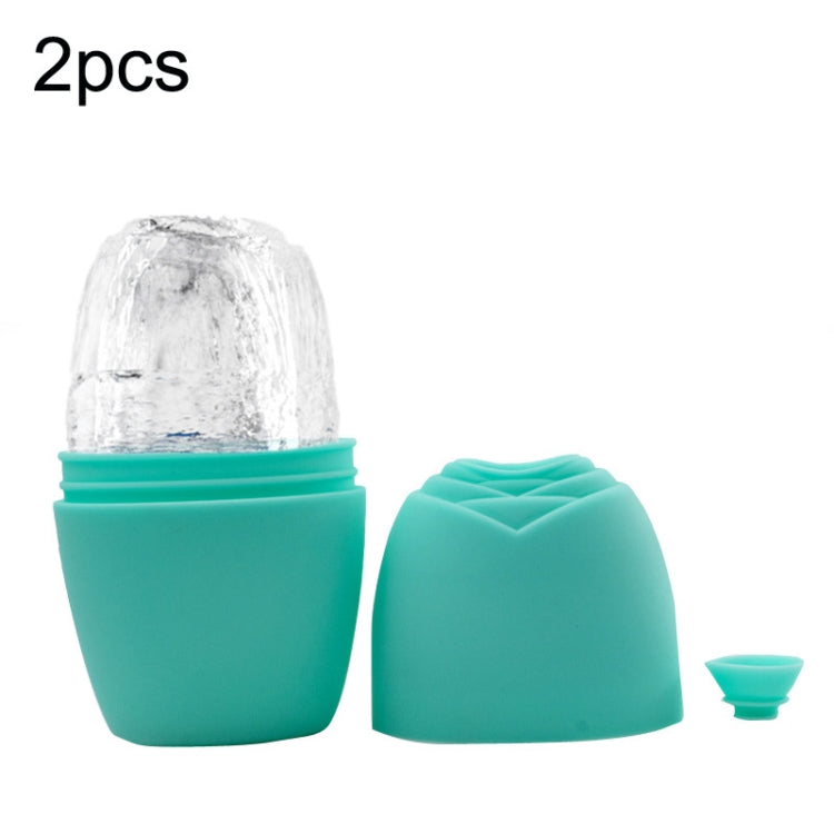 2pcs L-03-01 Face Ice Apparatus Massage Ice Roller Beauty Makeup Silicone Face Ice Tray, Makeup Olive Green With Hole, Makeup Vitality Orange With Hole, Makeup Charm Purple With Hole, Makeup Blue With Hole, Makeup Rose Red With Hole