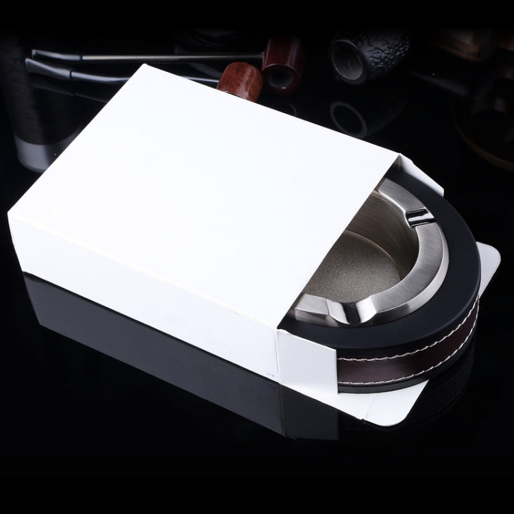 HONEST Cigar Ashtray Metal Cowhide Leather Personalized Ashtray