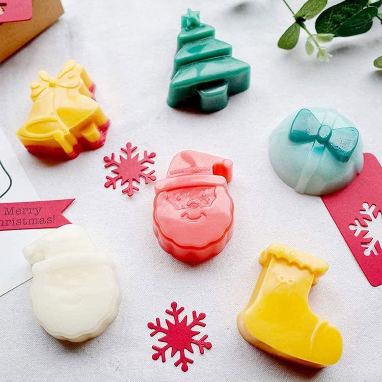 6 Cavity Cake Mold Food Grade Non-Stick Silicone Merry Christmas Festival Dessert Making Mould