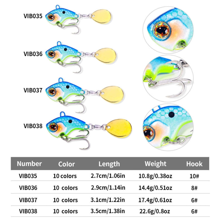 HENGJIA VIB035 Small Whirlwind Sequins Fake Bait Sinking Water VIB Lure