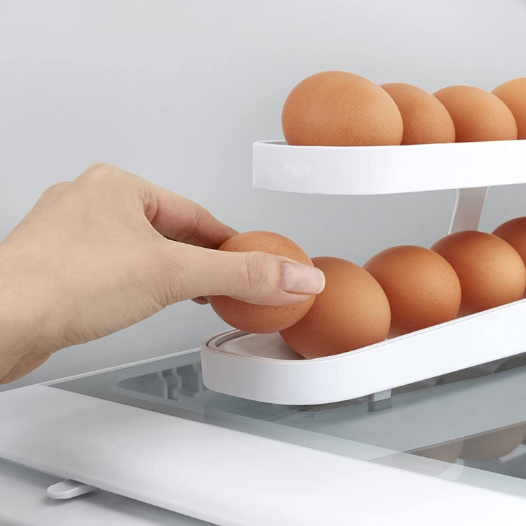 Automatic Eggs Storage Box Refrigerator Egg Dispenser Plastic Rolling Eggs Holder Container