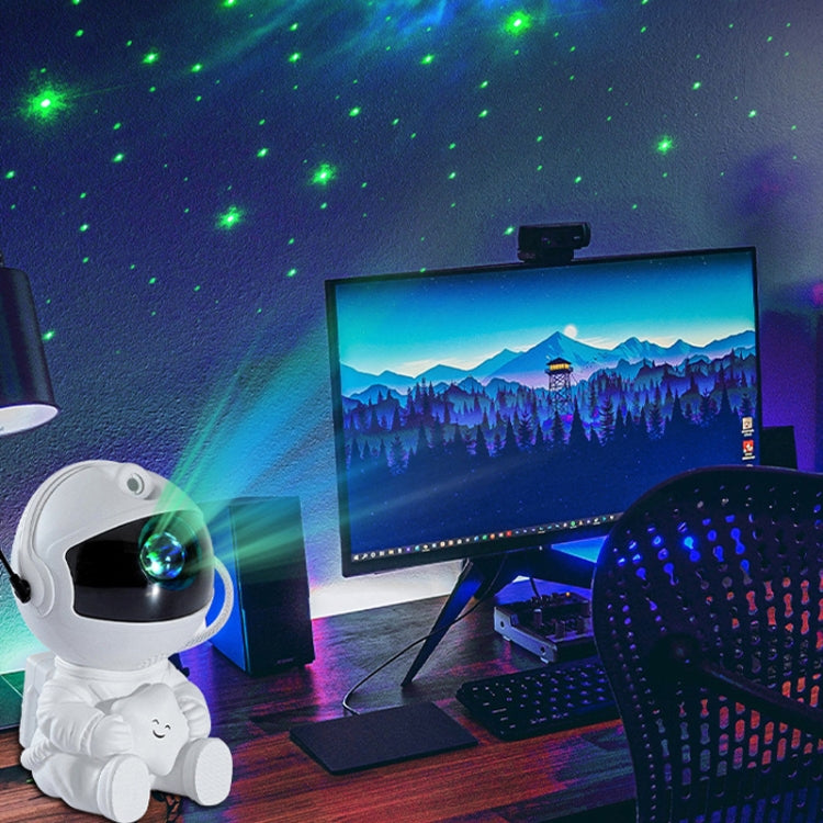 USB Astronaut Shape Colorful LED Laser Star Projection Light