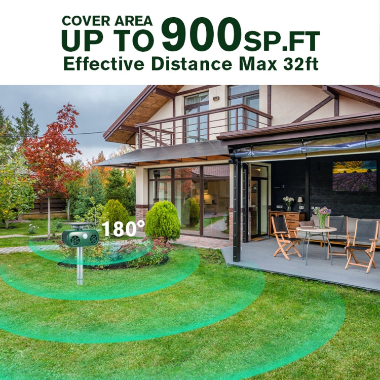 SK628 Solar Powered Animal Repeller 360 Degree Strobe Light Bird Repeller Ultrasonic Rat Repeller