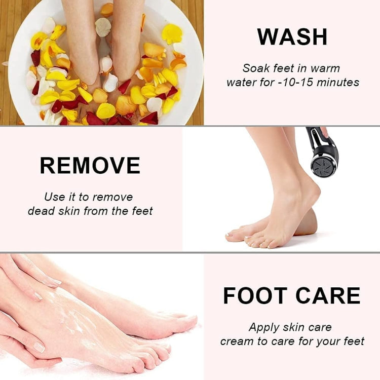 JD-510 Rechargeable Electric Foot Callus Remover with Vacuum Cleaner, White, 10 In 1 Kit White, Black, 10 In 1 Kit Black