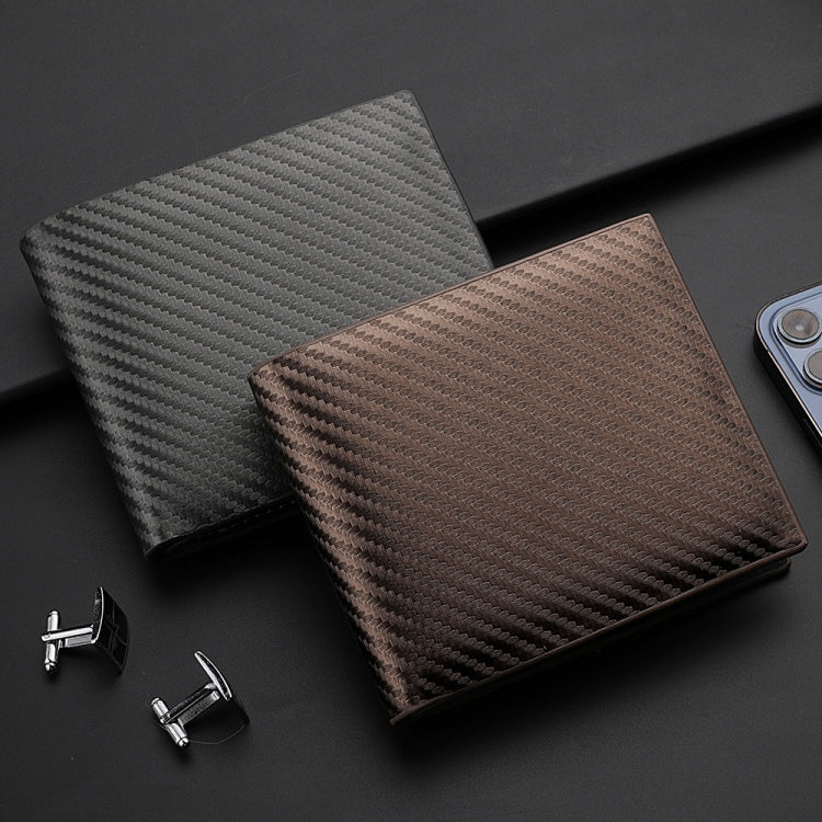 Men Wallet Carbon Fiber Horizontal Business Wallet Card Holder