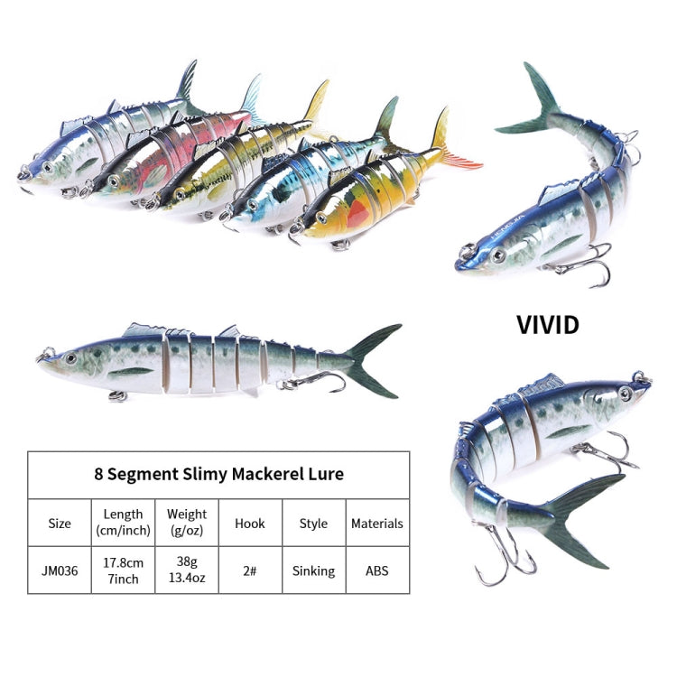 HENGJIA 17.8cm 38g 8 Section Fish Fake Bait, JM036 (3), JM036 (4), JM036 (5), JM036 (1), JM036 (2)
