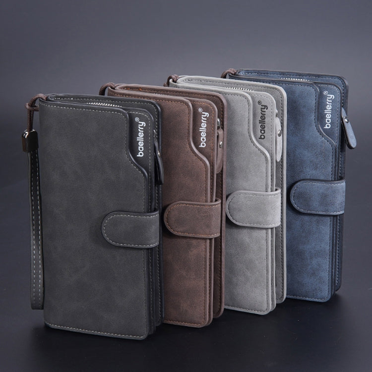 Baellerry Matte Leather Multi-card Slot Men Clutch Bag Zip Buckle Vintage Wallet