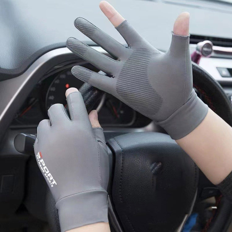 Summer Ice Silk Thin Sunscreen Gloves Fishing Non-slip Takeaway Rider Gloves