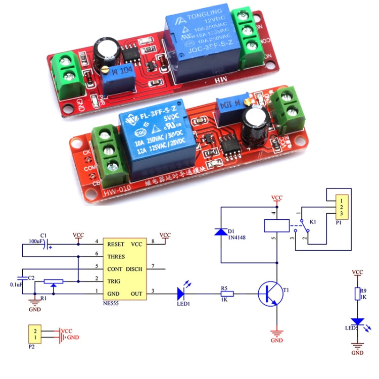 NE555 Time Relay Shield Timing Relay Timer Control Switch Car Relays