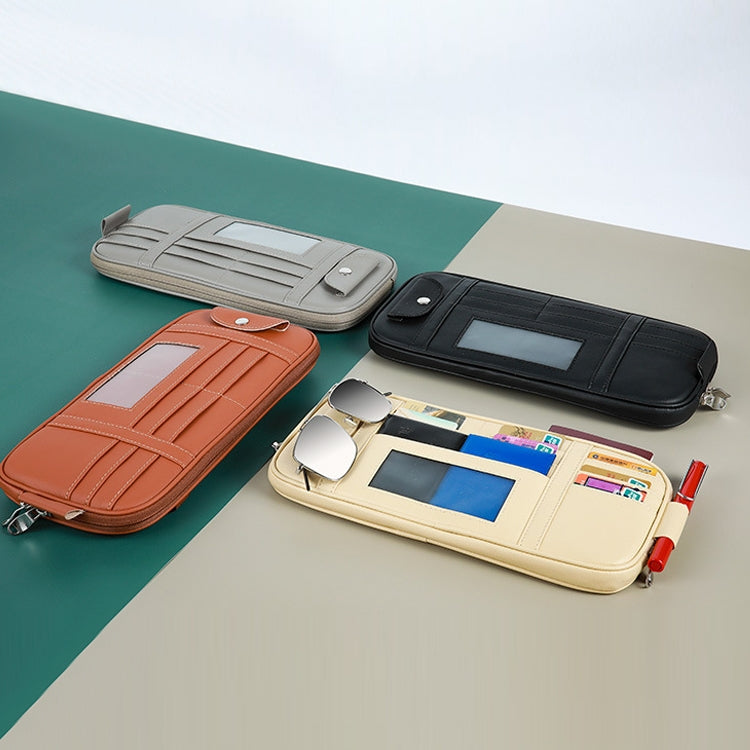 Car Driver License Storage Bag Sun Visor Sunglasses Card Holder