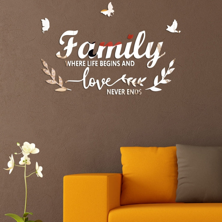 Acrylic Familylove Stereoscopic Mirror Wall Stickers Home Self-Adhesive Decorative Soft Mirror