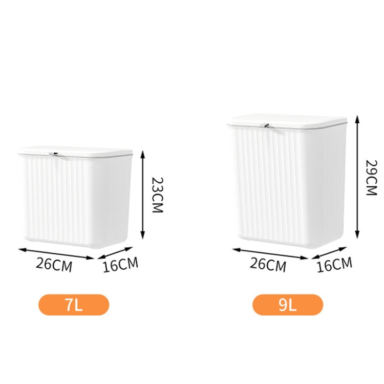 9L Kitchen Hanging Waste Bin with Lid Sliding Cover Under Sink Trash Can, 9L