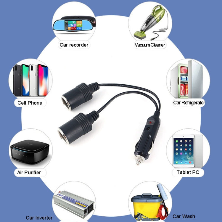 Copper Car Cigarette Lighter Extension 12/24V 10A General 1 Drag 2 Car Charging