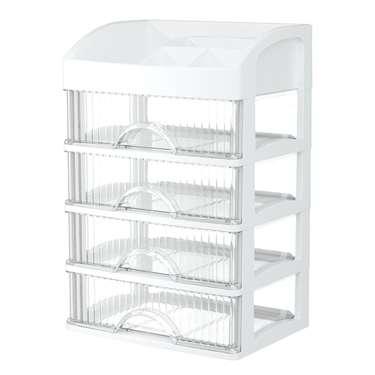Desktop Drawer Organizer Multi-Layer Cosmetic Jewelry Box Stationery Multi-Functional Organizer, 5 Layer White Drawer (White), 5 Layer Black Drawer (White), 5 Layer Black Drawer (Pink), 4 Layer White Drawer (White), 4 Layer Black Drawer (White)