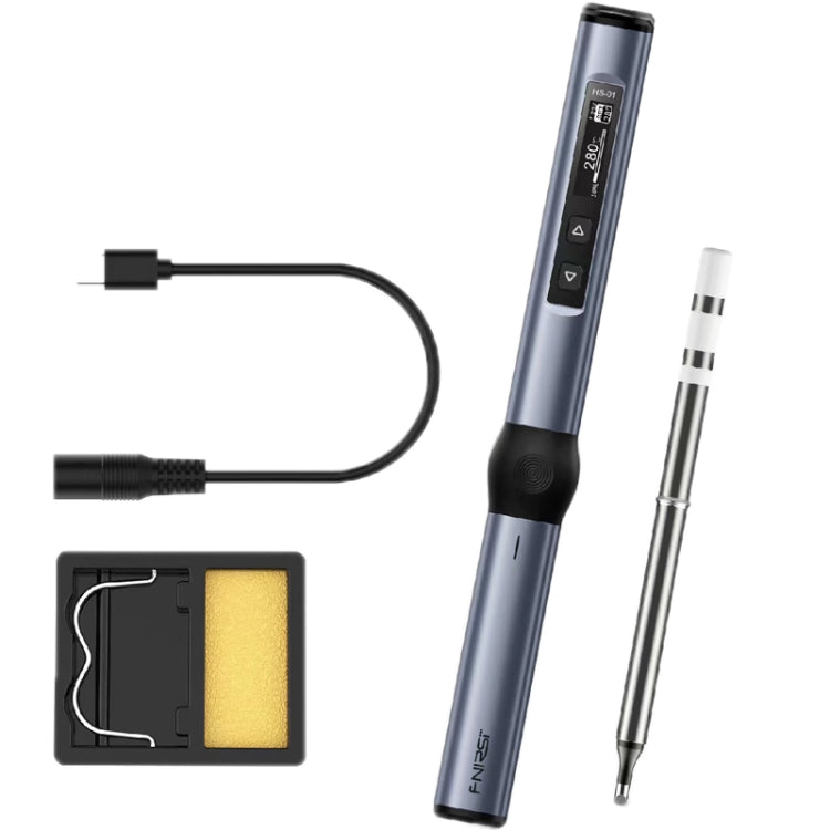 FNIRSI 4pcs/ Set Mini Soldering Station Digital Display Constant Temperature Smart Soldering Iron, Blue Standard BC2, Black Standard BC2, Blue Standard 6 Heads, Black Standard 6 Heads, Blue BC2 with Power Supply, Black BC2 with Power Supply