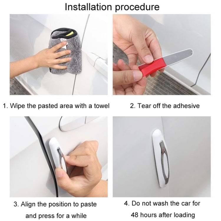 4pcs/set Car Door Anti-collision Strips Rearview Mirror Anti-scratch Stickers