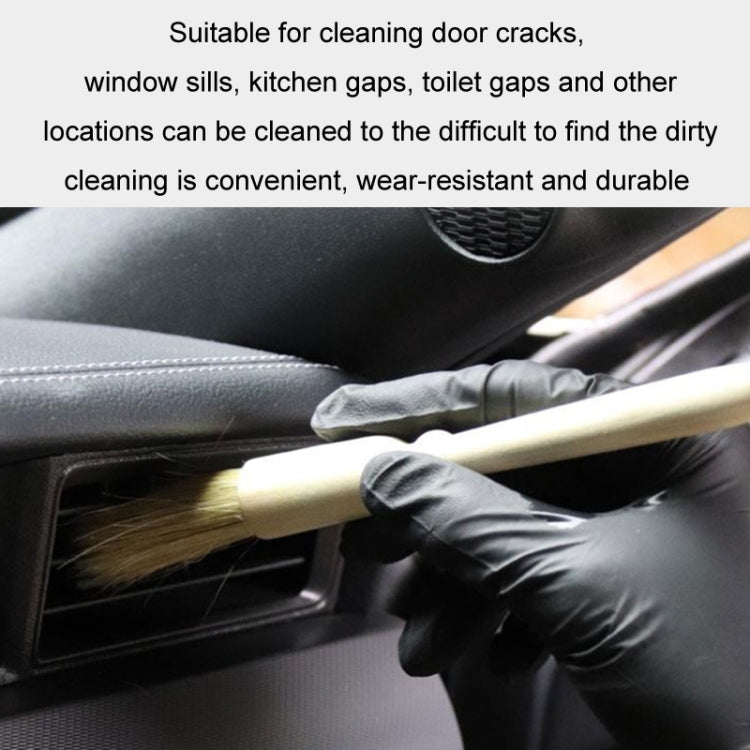 Car Interior Round Wooden Handle Air Vent Cleaning Brush