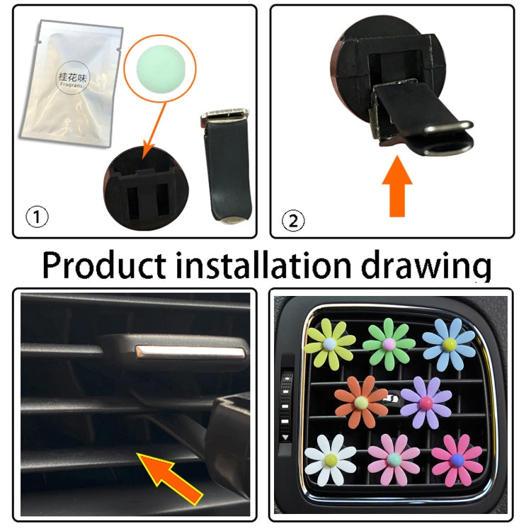Colorful Daisy Car Decorative Air Vent Aromatherapy Clip