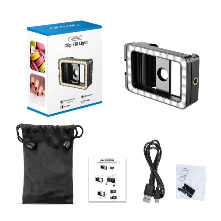 APEXEL Multifunctional Fill Light Phone Clip With 1/4 Inch & M17 M37 Thread Tnterface