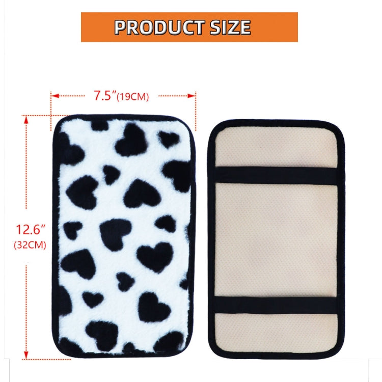 Plush Heart Pattern Car Center Console Cover Mat