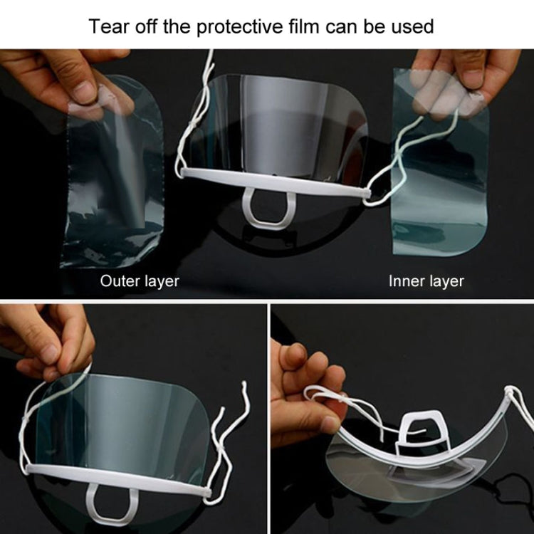 10pcs /Bag Recyclable Transparent Restaurant Mask Chef Anti-fog And Anti-Spittle Plastic Masks