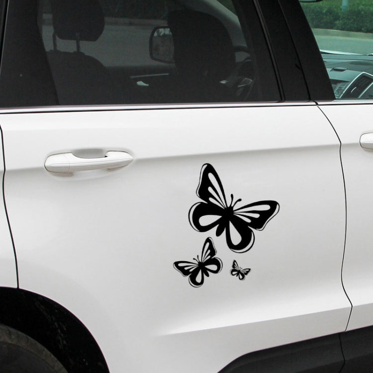 3pcs /Set Butterfly Hollow Car Scratch Decorative Fuel Tank Cap Sticker