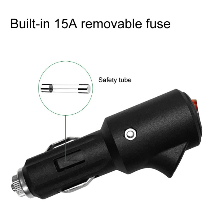 15A Car LED Indicator Light With Switch Cigarette Lighter Plug
