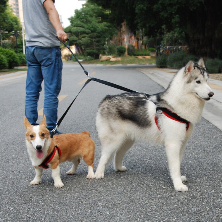 Pet Dual-Headed Tow Leash One Tow Two Hook And Loop Fastener