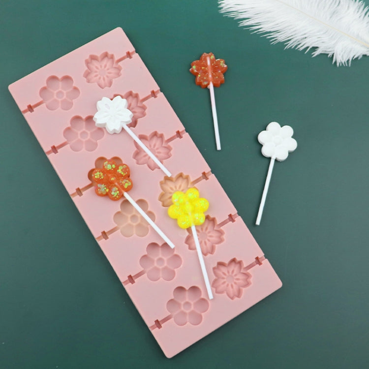 12 Grids Cherry Blossom Lollipop Mould Chocolate Chip Molds